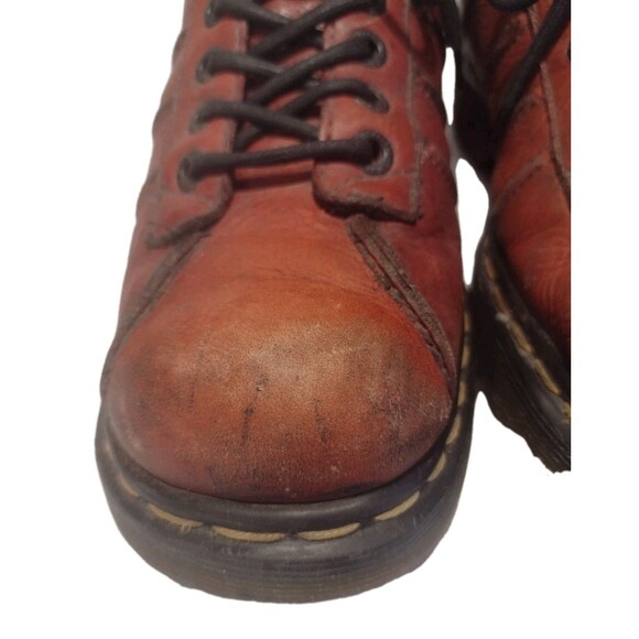 Vintage Dr. Martens Red Boots Made in England DMS Label Mens Size 9 Rare Patina - Picture 7 of 15